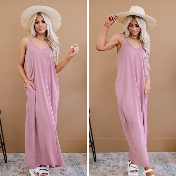 Light Rose Cami Maxi Dress (Plus Sizes Avail) - Picture 4 of 4